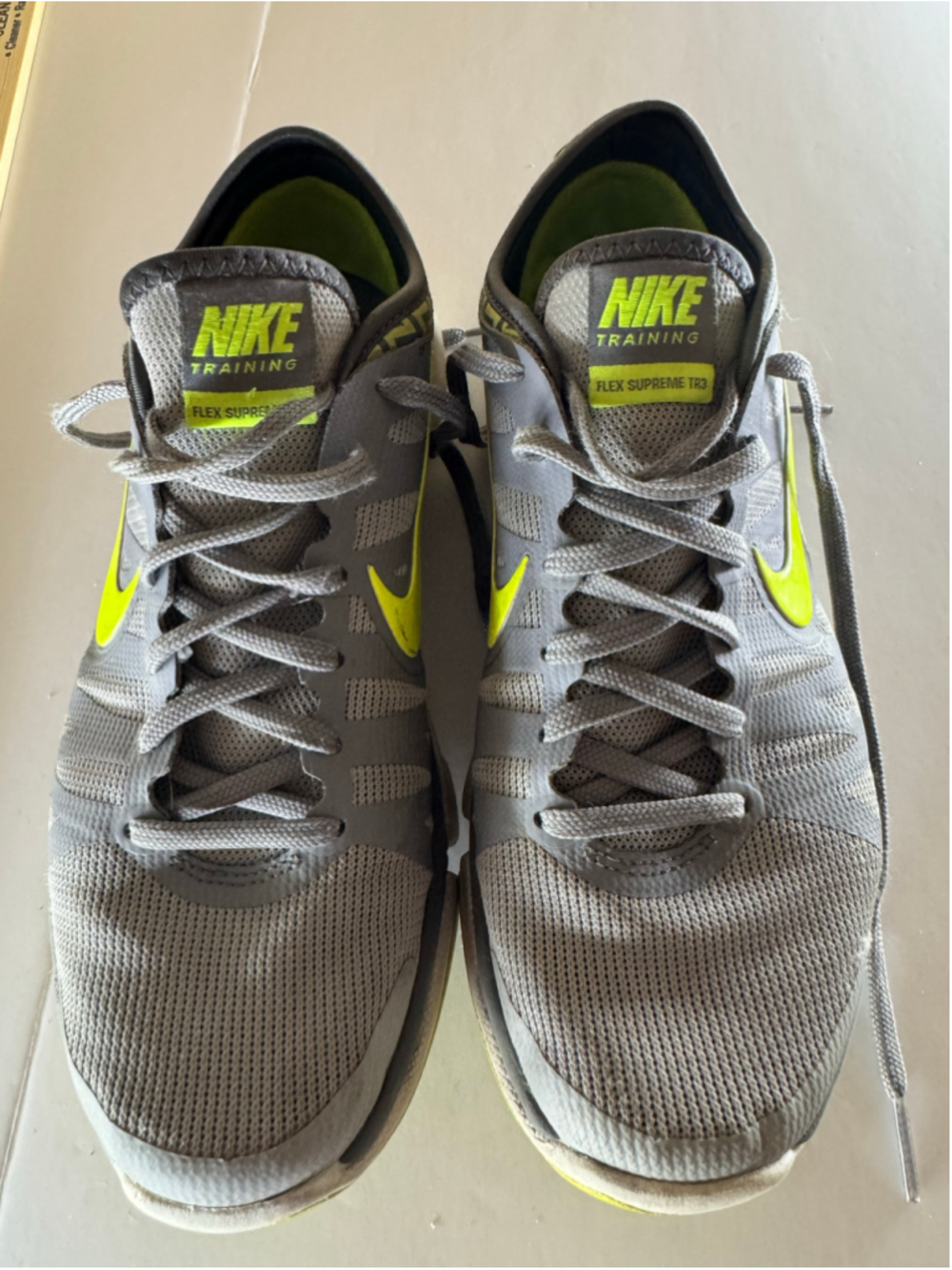 Women's Nike Flex Supreme TR3 Athletic Shoes Grey Neon Yellow
